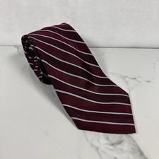 New Brooks Brothers Makers Men s Silk Necktie Red Striped Woven Italy USA