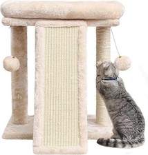 Small Cat Tree with Scratching Post Board Perch Scratcher for Indoor Cats