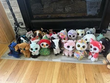 Lot of 26 Ty Beanie Boo Plush Assorted Stuffed Animals All Glitter Eyes Clean