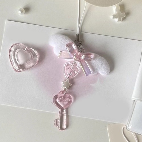 Portable Bowknot Phone Lanyard Angel Wing Pendant Phone Straps Chain Ornament - Zdjęcie 6 z 8