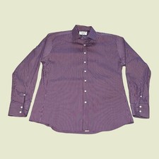 Thomas Pink Athletic Fit Stretch Pink Gingham Dress Formal Shirt Mens 17.5 44cm