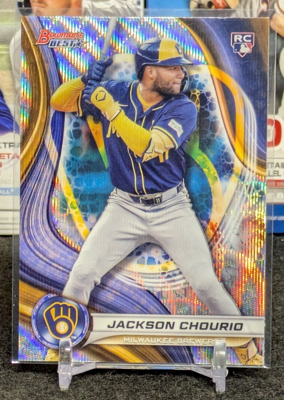 2024 Bowman's Best Jackson Chourio Wave Refractor #38 Brewers RC Rookie Parallel