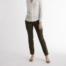 Quince Pants Size Small Olive Green Ultra Stretch Ponte Straight Leg Minimalist