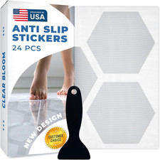 Anti Slip Shower Stickers 24 PCS, Invisible Non-Slip Shower Strips for Adults, P