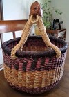 Authentic Handcrafted Bolga Woven 10.5" Basket w/Handle — photo 2