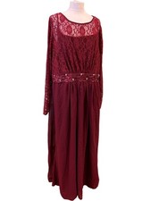 Yours London Lace Embellished Burgundy Maxi Dress Size 24