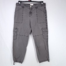 Sanctuary Cargo Jogger Pants Womens 30 Gray Stretch Cotton Drawstring Hems