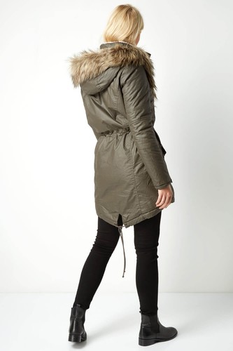 Faux Originals Roman Kvinder Fur Khaki Coat Collar vokset rtxxUwp