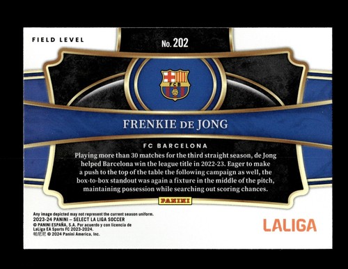 2023-24 Panini Select La Liga #202 Frankie De Jong NIVEL DE CAMPO - Imagen 2 de 2
