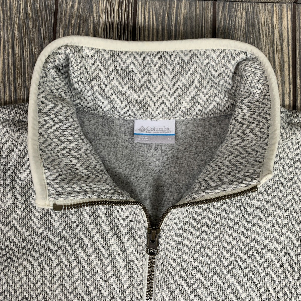 Columbia Women's Sm Gray Mini Zig Zag Patterned Stand Up Collar Full Zip  Jacket - Main Image