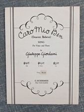 Caro Mio Ben Dearest Believe Medium Voice. G. Giordani 1936