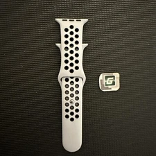 Apple Watch Nike Sport Band 44mm (42/45/49) Genuine OEM Pure Platinum Black M/L