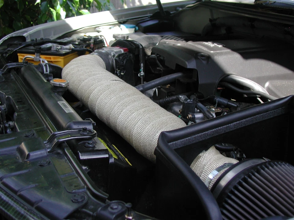 Kit de cinta térmica de fibra de vidrio térmica de 2" 33 pies con 4 lazos para automóvil motocicleta Foto 3 de 4