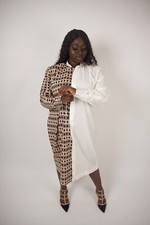 Ankara Bogolan long sleeve dress 2