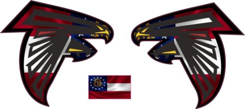 FALCONS FLAG FULL SIZE FOOTBALL HELMET DECALS - Picture 2 of 3