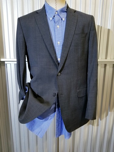 Versace collection blue gray Tooth Check 4-SEASON wool Blazer sport Coat 52 42R - Picture 2 of 9