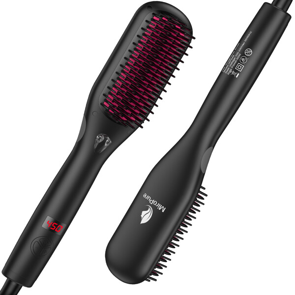 Hair Straightener Brush with Ionic Generator Professional Straightener Comb