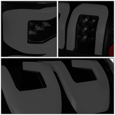 Pair Of Black Housing Dual 3D LED Bar Tail Lights For 2004-2008 Ford F150/Lobo - DNA Motoring, Clear Lens