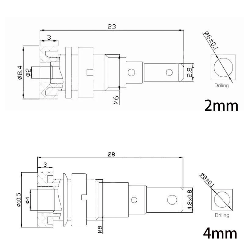 Banana Plug Jack Binding Post 2mm 4mm Female Socket Connector Adapter Black/Red - Image 3 of 3