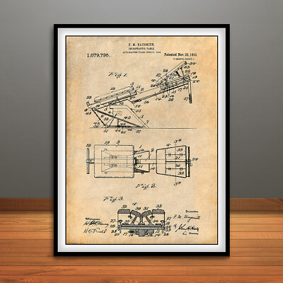 1913 Naysmith Chiropractic Table Patent Print Art Drawing Poster