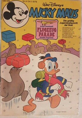 Micky Maus/Jahrgang 1978 / Heft Nr. 4 in Comic Hülle verschweißt ! 