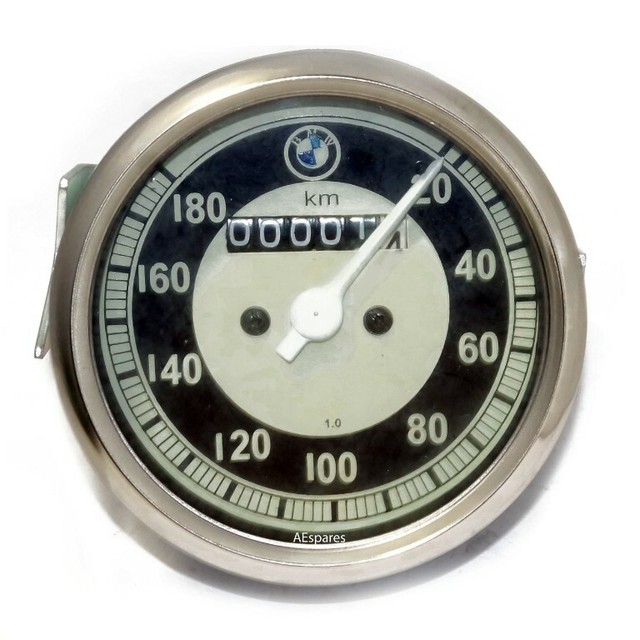 Black & Cream Face Speedometer 20180 / 0 180 Kmph Fits BMW Motorcycle