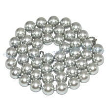 8/10/12/14mm Round Silver Gray Shell Pearl Round Beads Necklace 16-72 inches