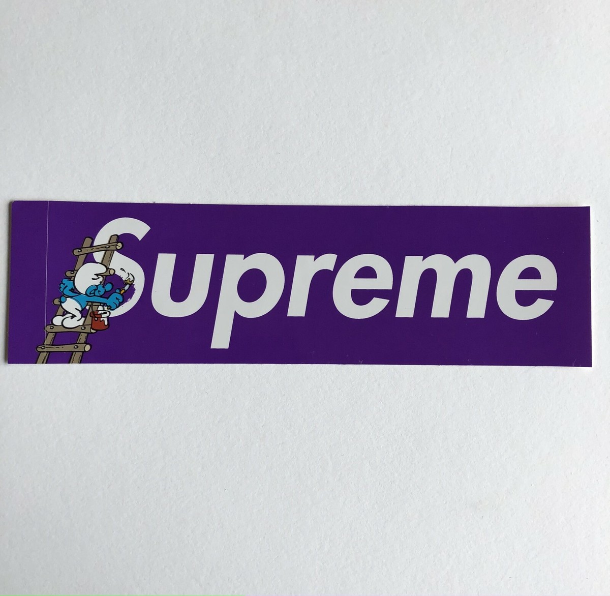 Supreme Smurfs Box Logo Sticker Purple 100% Authentic FW20 Supreme Smurfs Box Logo Sticker Purple 100% Authentic FW20