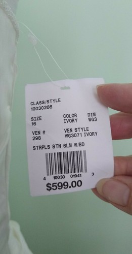 David’s Bridal Taffeta Bridal Wedding Dress Sz 16 NWT MSRP $599 - Picture 4 of 8