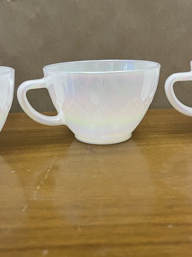 1 taza de café iridiscente con punto de diamante federal de vidrio Moonglow - Imagen 3 de 11