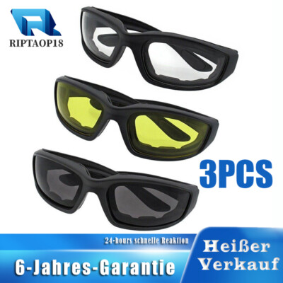 3PCS Motorrad Reitbrille Rauch Klar Bequeme Winddichte Staubdichte Schutzbrille