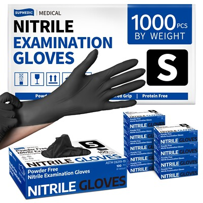 #ad Medical Nitrile Exam Gloves Black Powder Free Food Safe Clean Disposable Glove $59.98