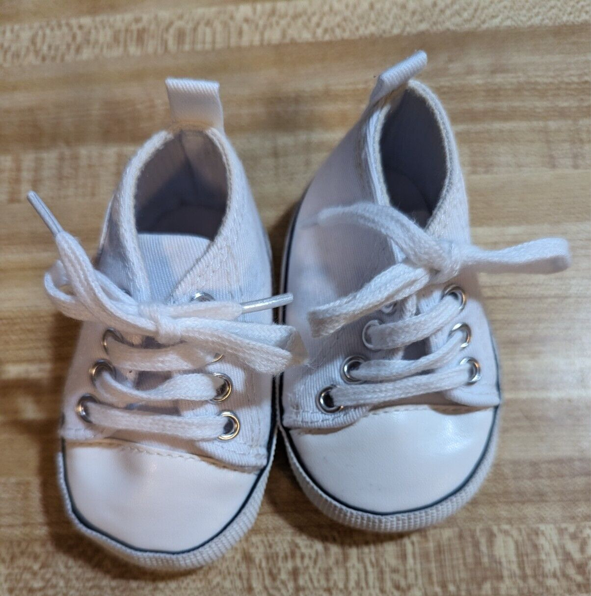 Meckior Baby Unisex Size 1 White High Top Soft Sole Sneakers Crib Shoes