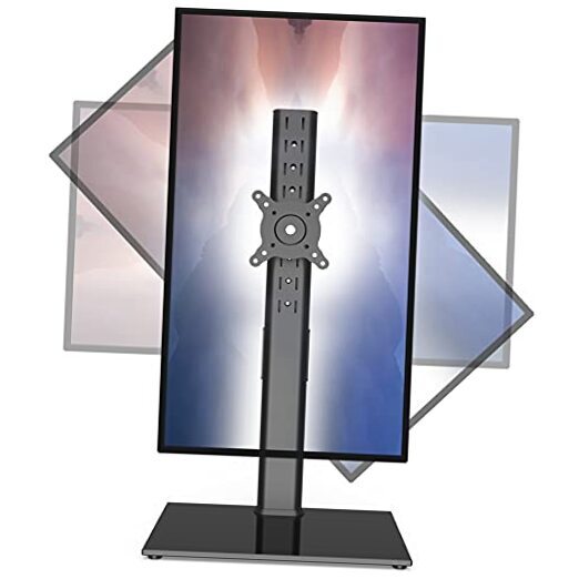 Single Monitor Stand Freestanding 27-43 Inch Monitor Arm Curved Screen Monitor
