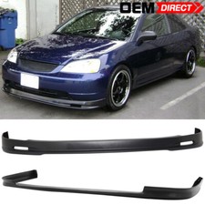 Fits 01-03 Honda Civic Sedan Pp Mugen Style Front Tr Style Rear Bumper Lip