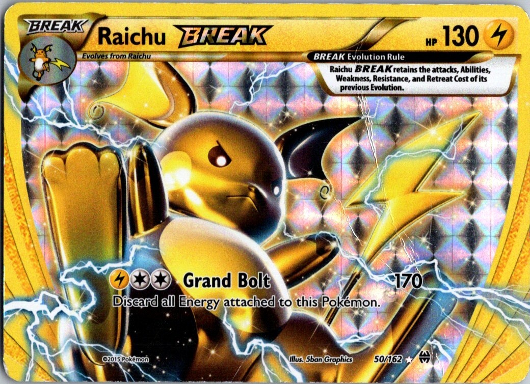 Raichu BREAK - 50/162 - Pokemon Breakthrough XY Ultra Rare Card LP