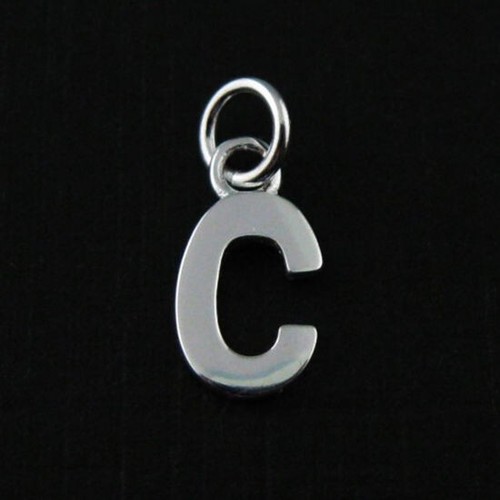 925 Sterling Silver Letter Charms, A-Z Letter Pendant (1 piece) - Picture 4 of 27