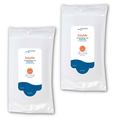 2x Easylife 15 Stück Wasserbett Pflegetücher Vinylreinigungstücher von Stricker