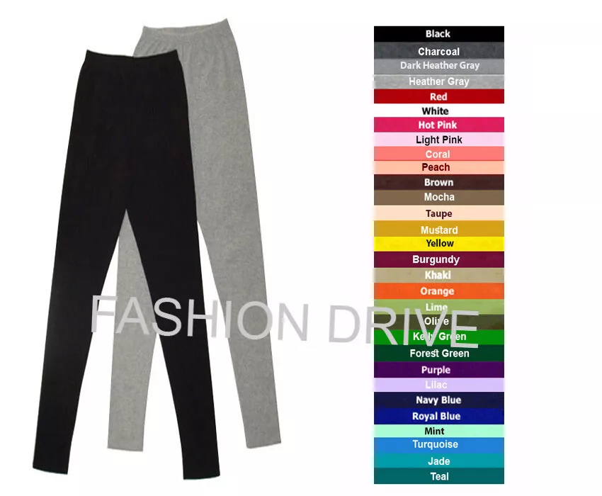 Cotton Spandex 32 Inseam Full Length Leggings Women Size S - 5XL