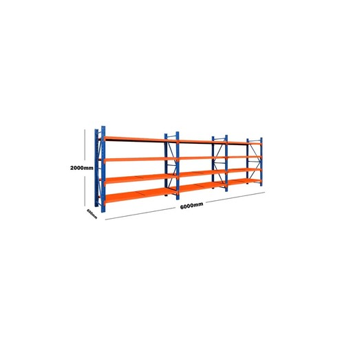 6M*2M GARAGE SHELVING WAREHOUSE METAL SHELVING WORKSHOP SHED RACKING B6M-6020BG - Picture 9 of 16