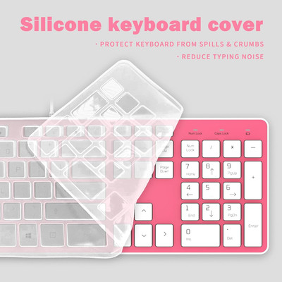 Wired USB Keyboard, Comfortable Quiet Chocolate Keys, Durable Ultra-Slim Wire...