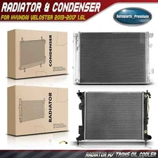 New Aluminum Radiator & AC Condenser Cooling Kit for Hyundai Veloster 13-17 1.6L