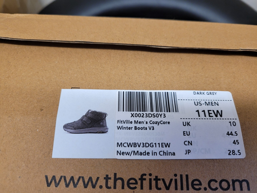 Fitville Herren Extra Weite Cozy Core Winterstiefel V3 In Dunkelgrau - Bild 18 von 19