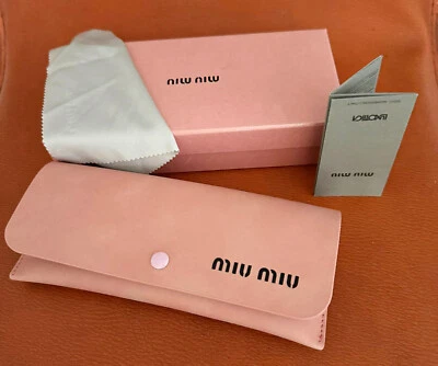 BRAND NEW Miu Miu velvet leather Sunglasses Case and Box Large (Full set)