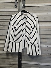 Chico's Black And White Striped Jacket Size 2/12