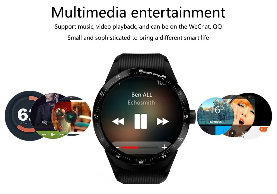 Android 4.4 SmartWatch by Indigi Bluetooth + GSM Unlocked + DualCore + GPS - Image 3 of 4