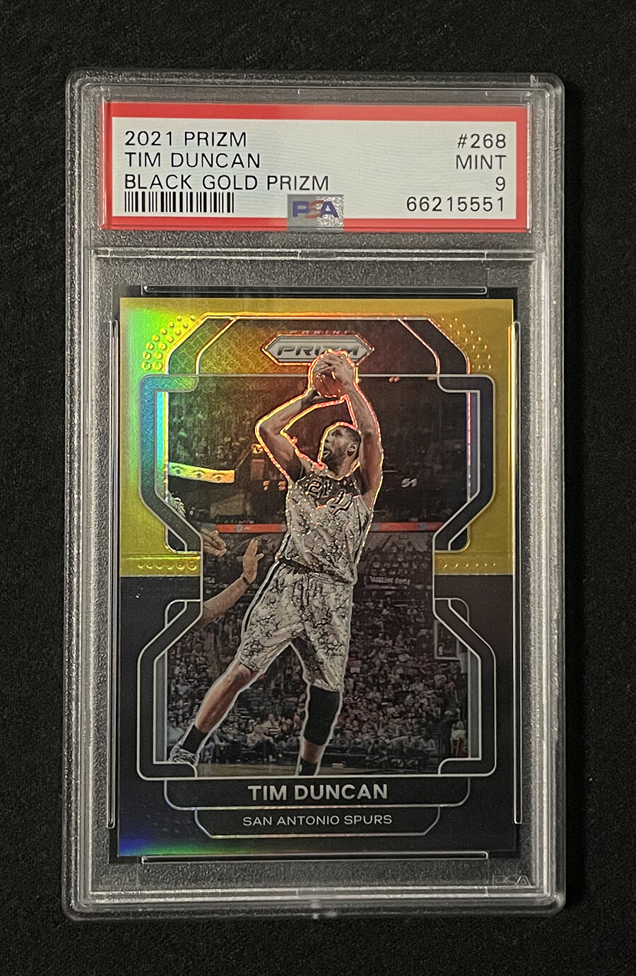 2021-22 Panini Prizm Tim Duncan Black Gold Prizm 4/5 Spurs #268 Rare SSP!