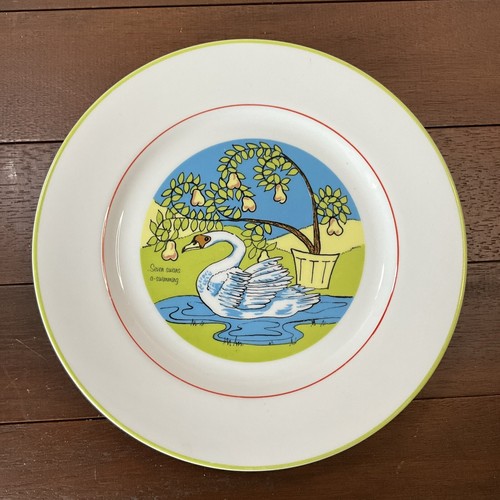 12 Days of Christmas Plate Seven Swans A Swimming D.H. Holmes 1983 Vintage 10"