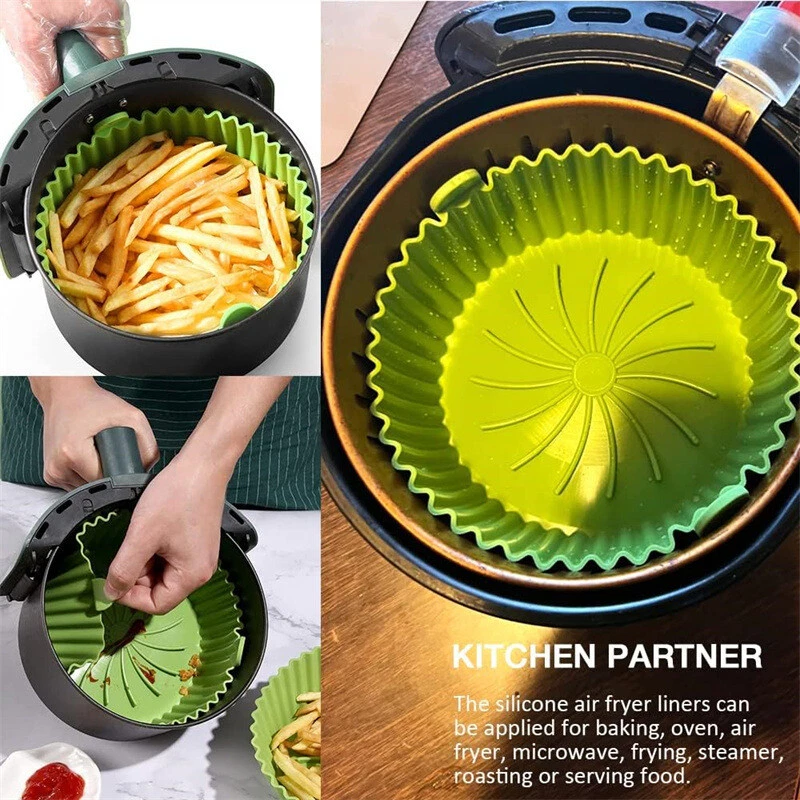 Air Fryer Silicone Pot Mat Oven Pan Reusable Tray Kitchen Baking Accessories