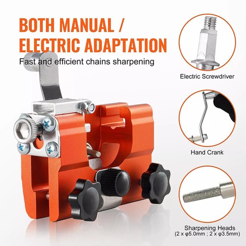 Chainsaw Chain Sharpening Jig Portable Hand Crank Sharpener Tool Set - Picture 3 of 11
